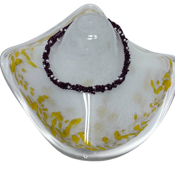 Five Strands Natural Garnet And Gold Plated Necklace - Picture 3 of 5